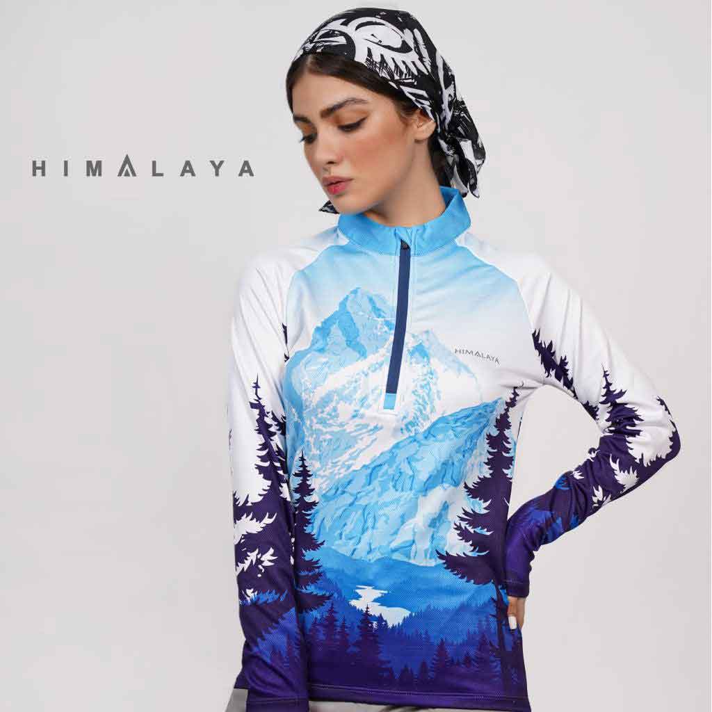 بلوزمیکرو پلار نیم زیپ افرا طرح کوه HIMALAYA هیمالیا 0428