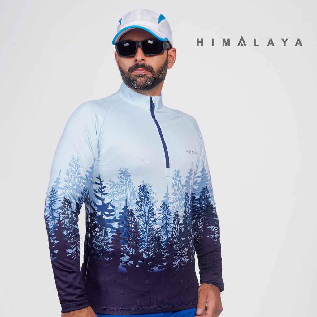بلوزمیکرو نیم زیپ افرا طرح جنگل HIMALAYA هیمالیا