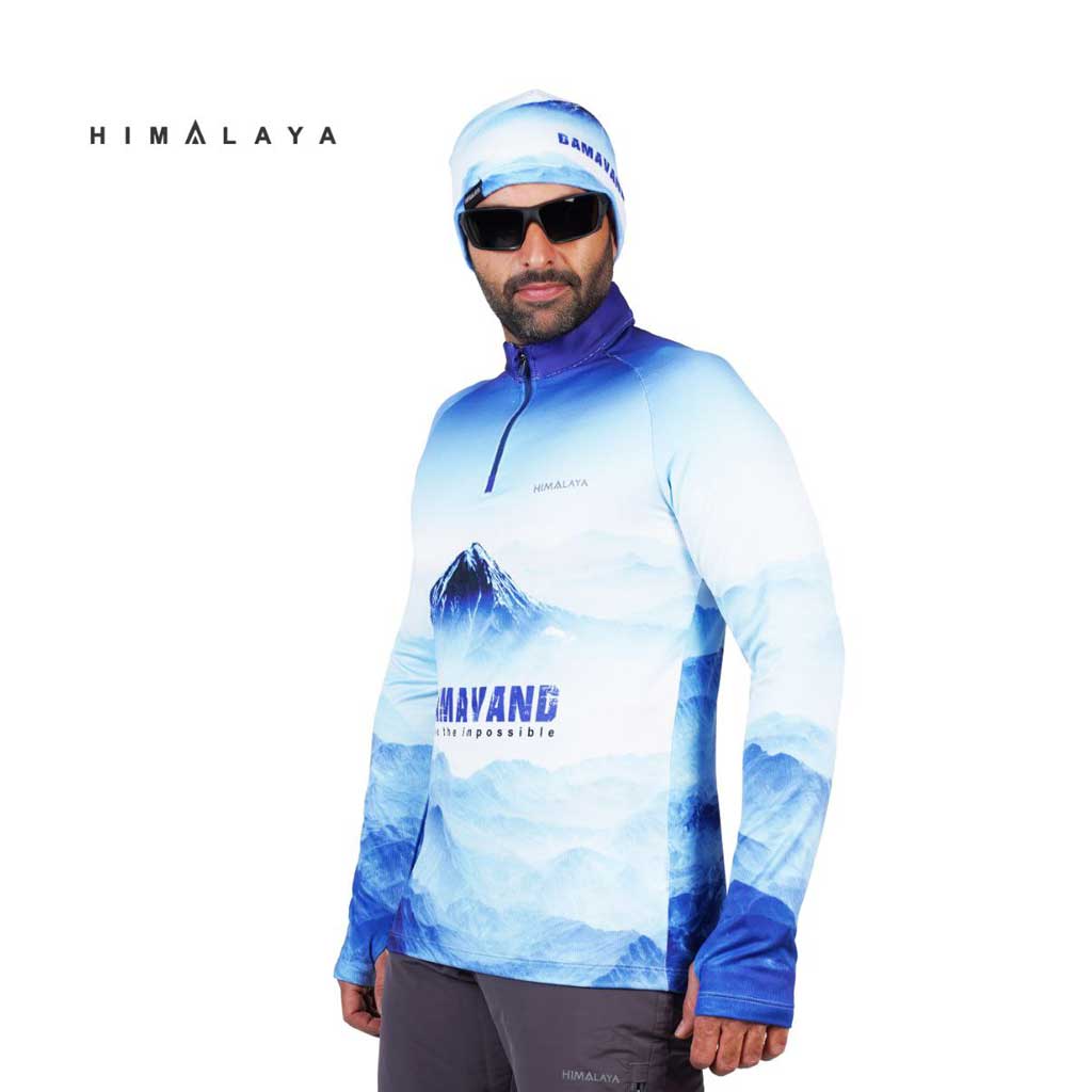 بلوزمیکرو فینگردار طرح دماوند نیم زیپ HIMALAYA هیمالیا 0456