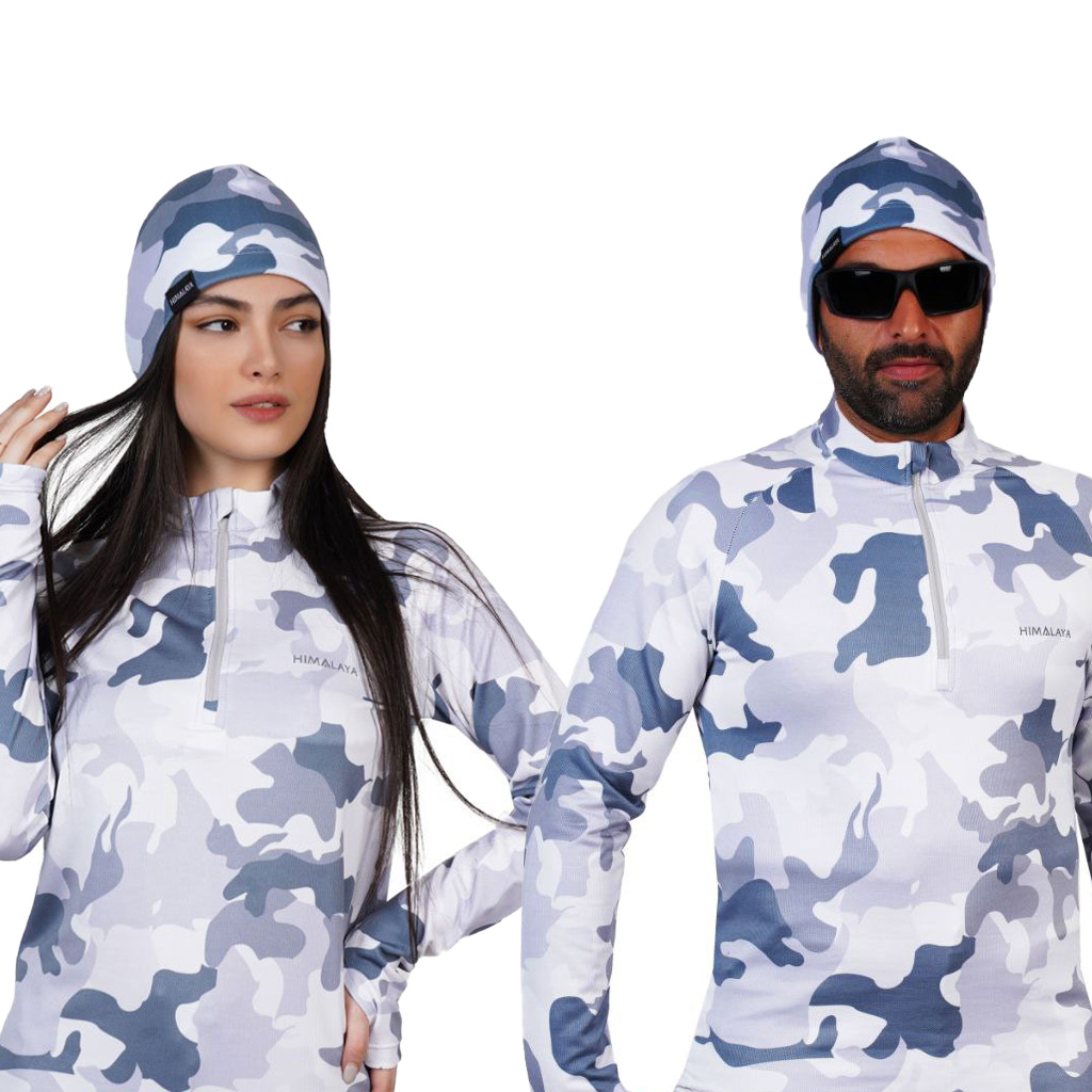 بلوزمیکرو فینگردار طرح استتار نیم زیپ HIMALAYA هیمالیا