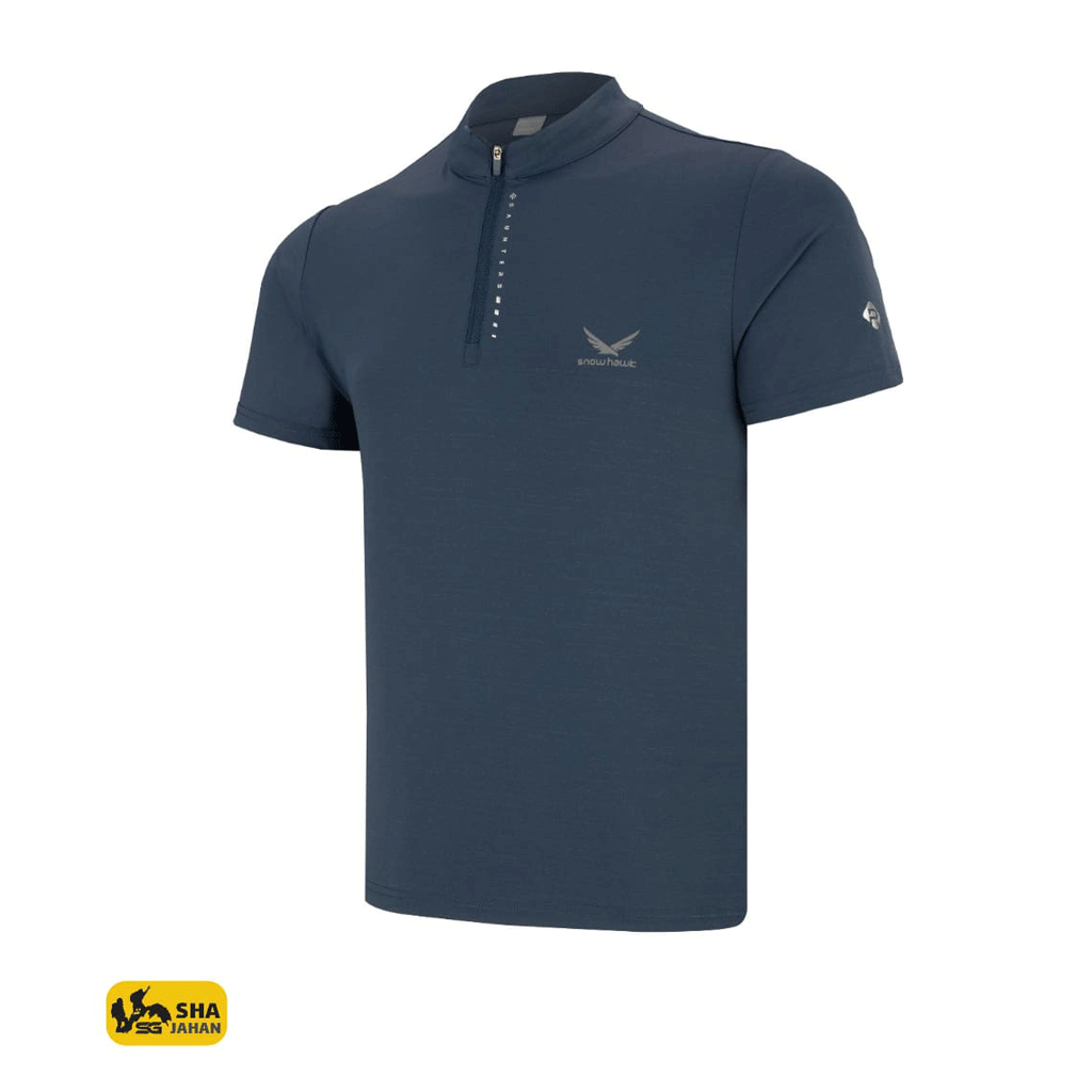 تیشرت مردانه آستین کوتاه نیم زیپ اسنوهاک کد 2358A