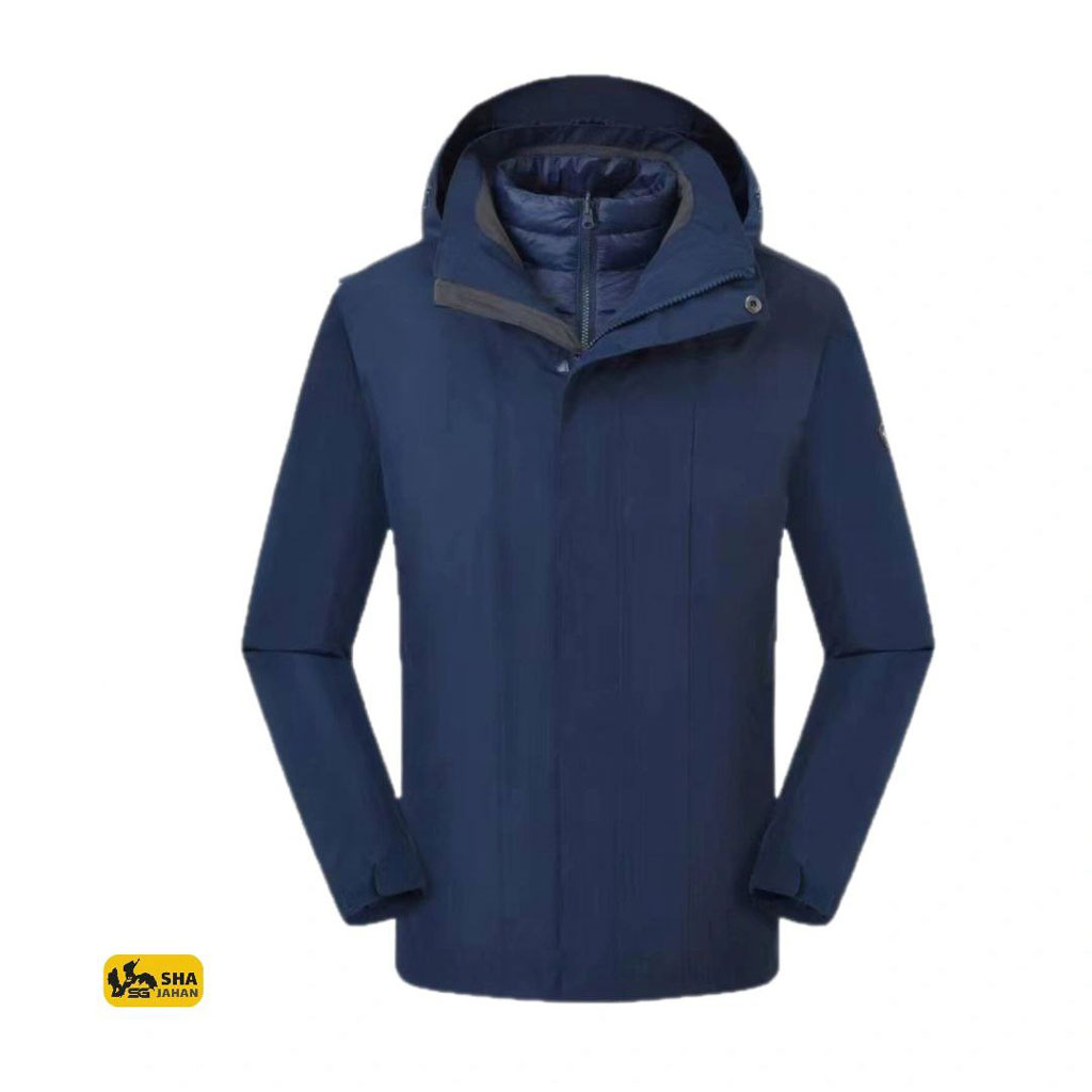 کاپشن دوپوش با لایه داخلی پر غاز خاکستری آکومه