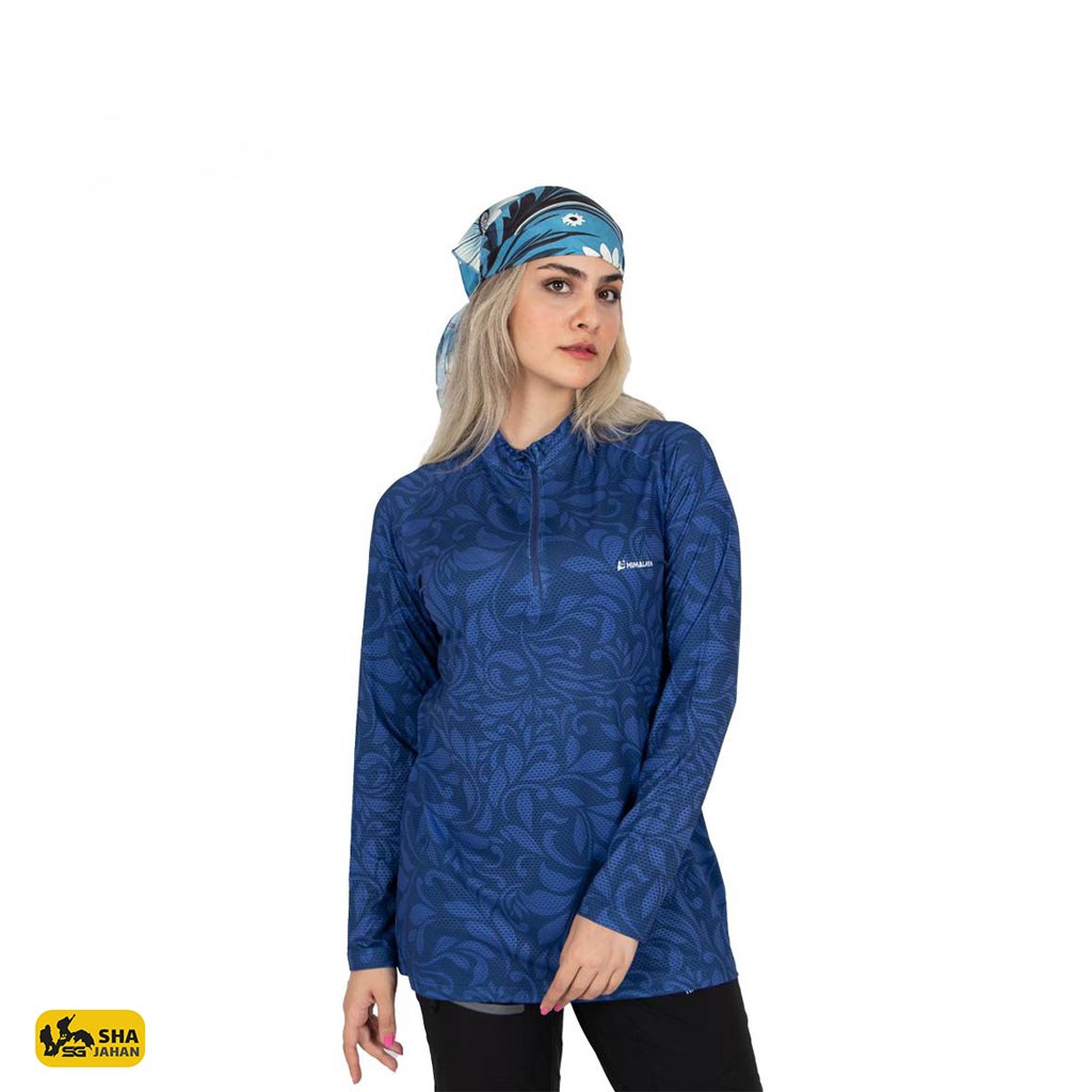 بلوز نیمزیپ دخترانه هیمالیا  طرح FloraWave کد CW36