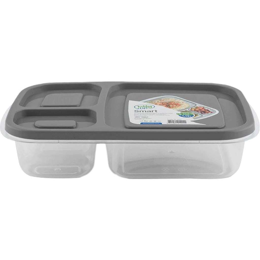 ظرف نگهدارنده سه قسمتی مستطیل hobby life