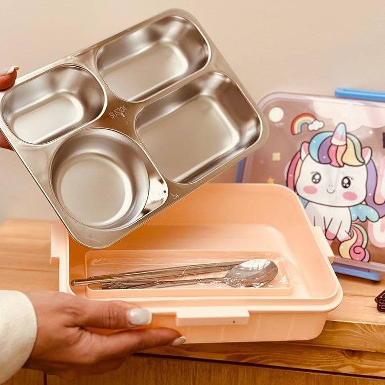 ظرف غذای یونیکورن دایناسور و پونی 850میل کد001557