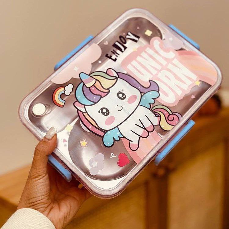 ظرف غذای یونیکورن دایناسور و پونی 850میل کد001557