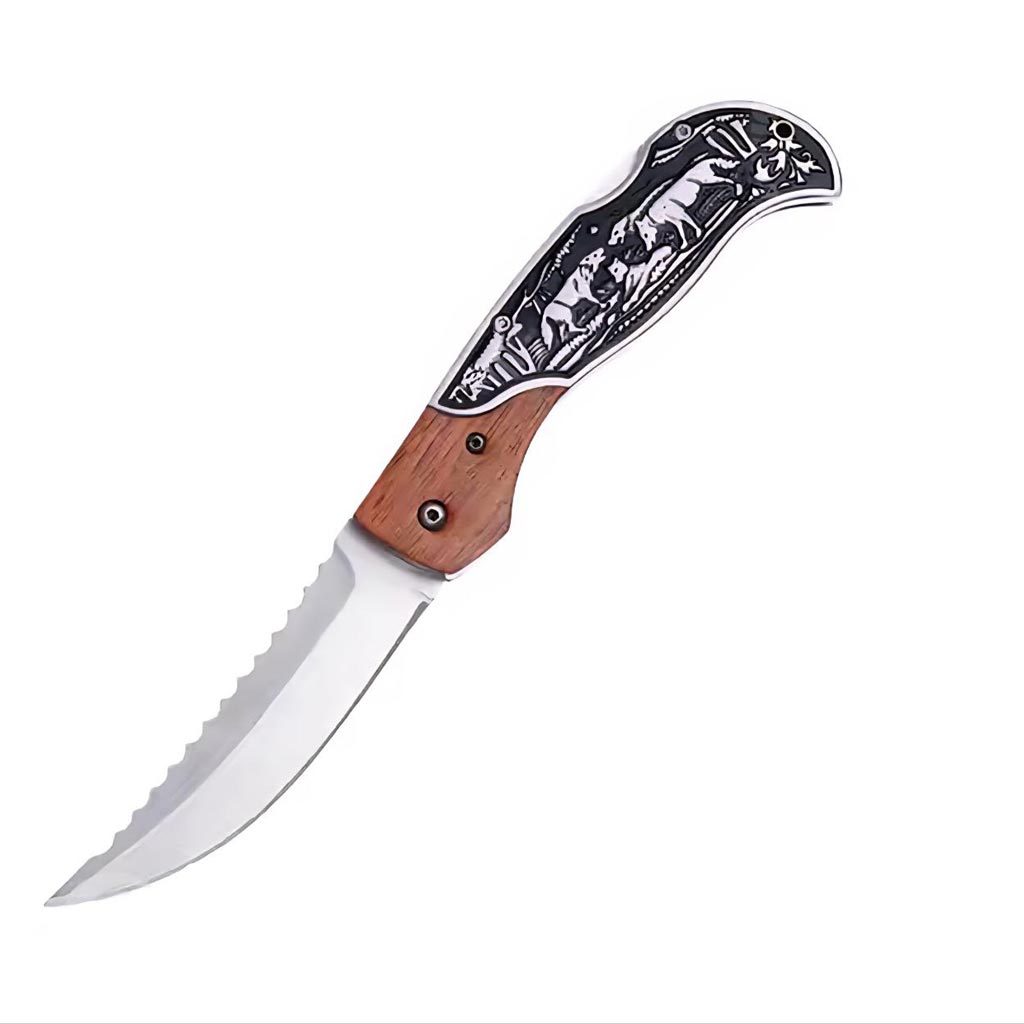 چاقو تاشو طرح گرگ 65x13