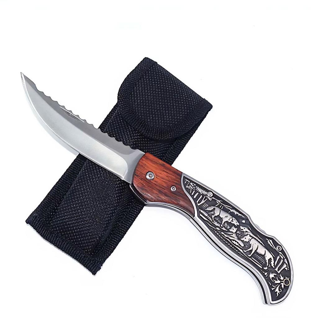 چاقو تاشو طرح گرگ 65x13