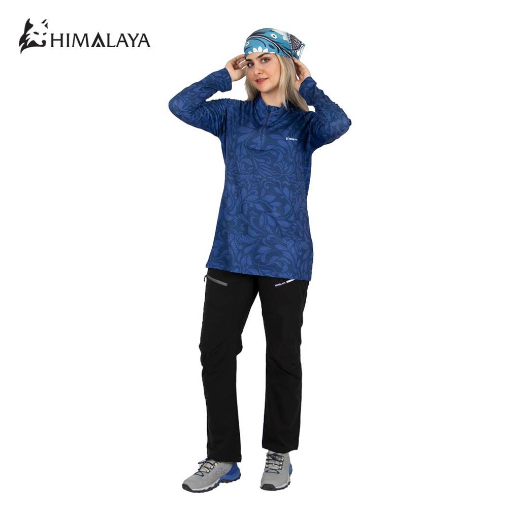 بلوز نیمزیپ دخترانه هیمالیا  طرح FloraWave کد CW36
