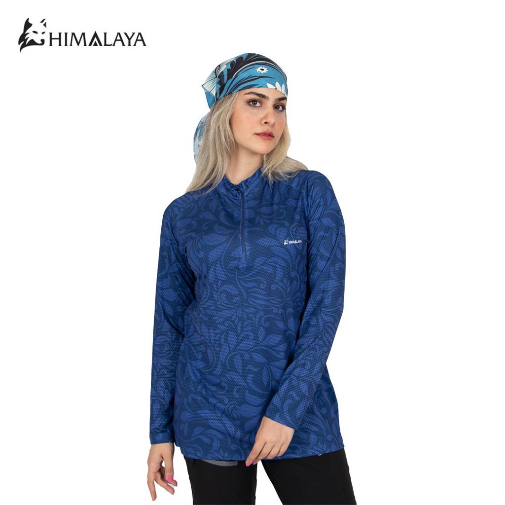 بلوز نیمزیپ دخترانه هیمالیا  طرح FloraWave کد CW36