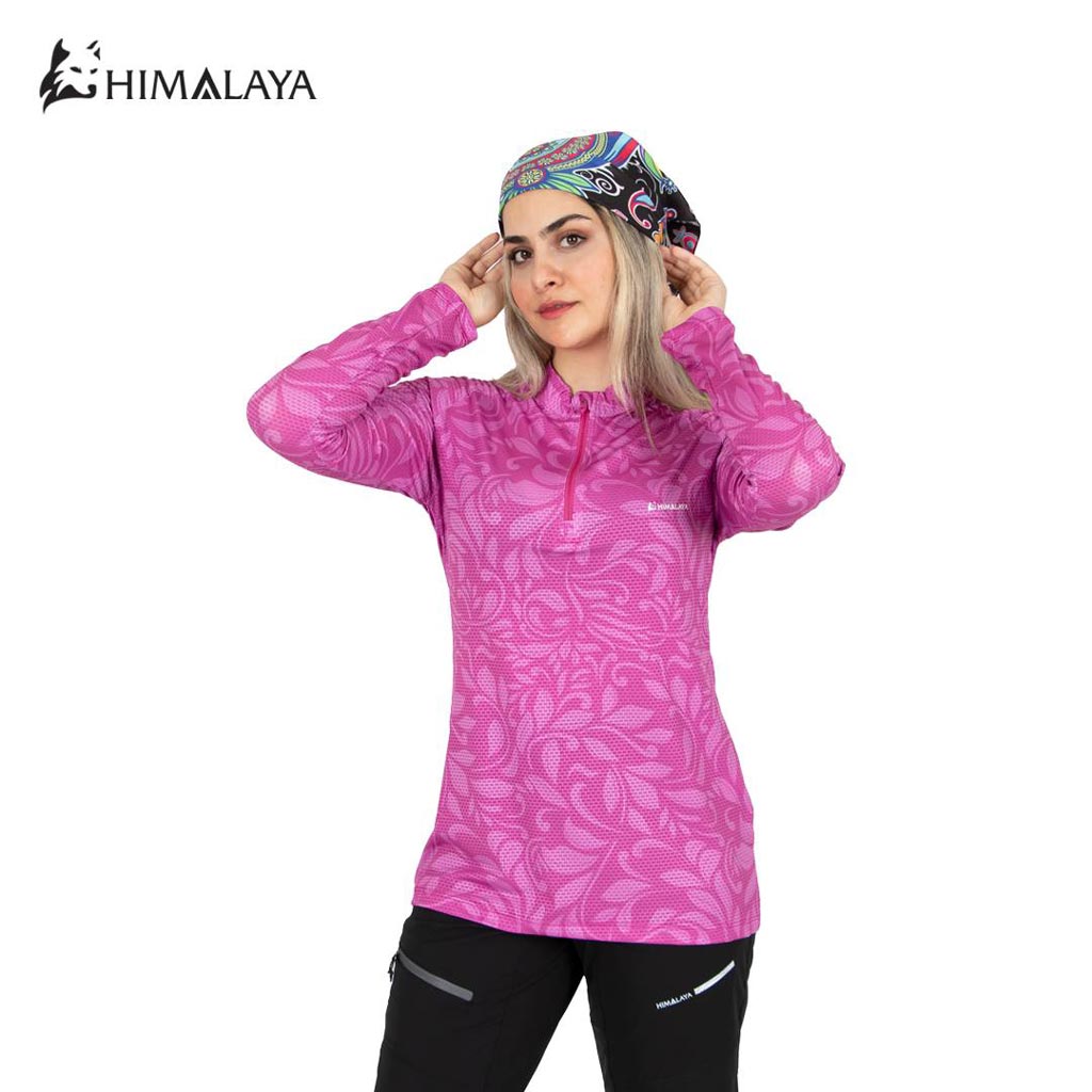 بلوز نیمزیپ دخترانه هیمالیا  طرح FloraWave کد CW36