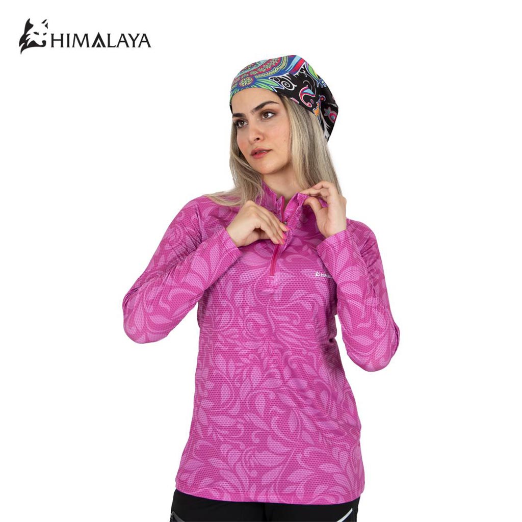بلوز نیمزیپ دخترانه هیمالیا  طرح FloraWave کد CW36