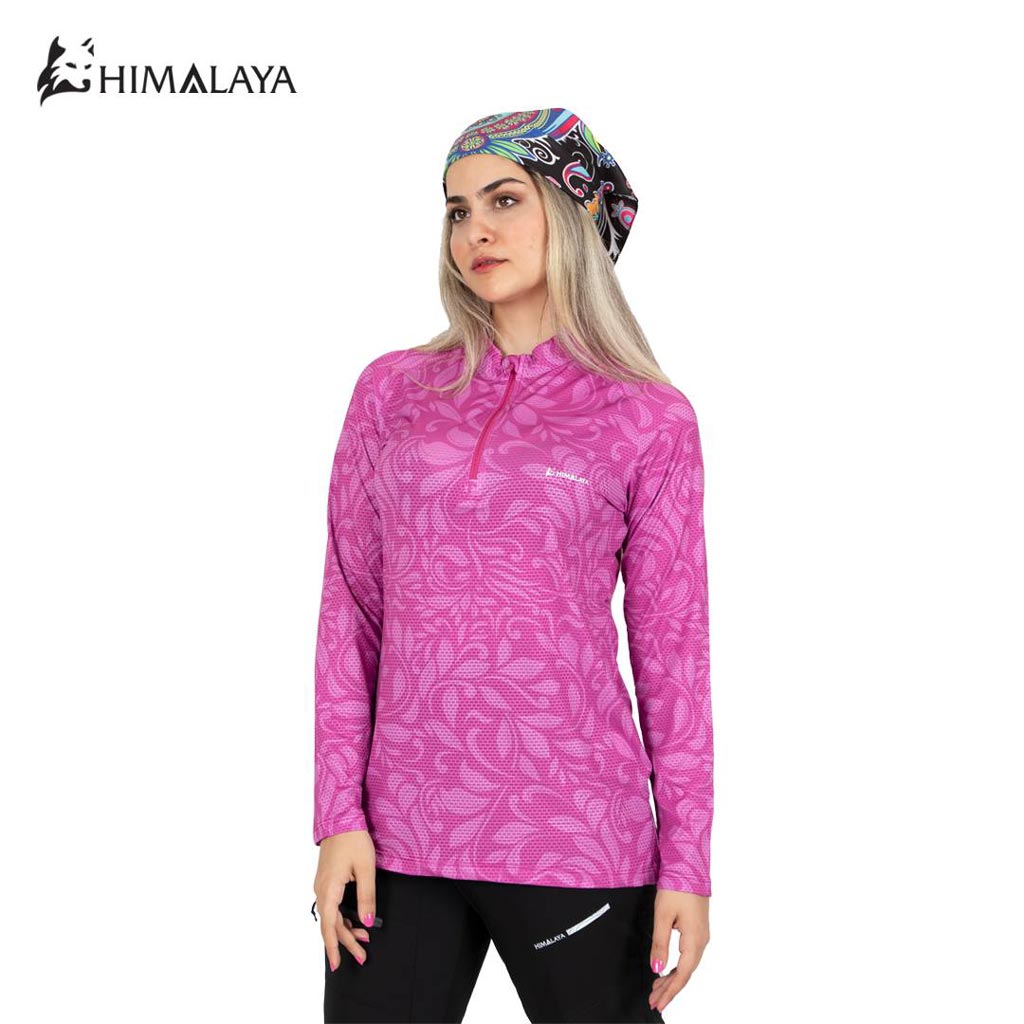 بلوز نیمزیپ دخترانه هیمالیا  طرح FloraWave کد CW36