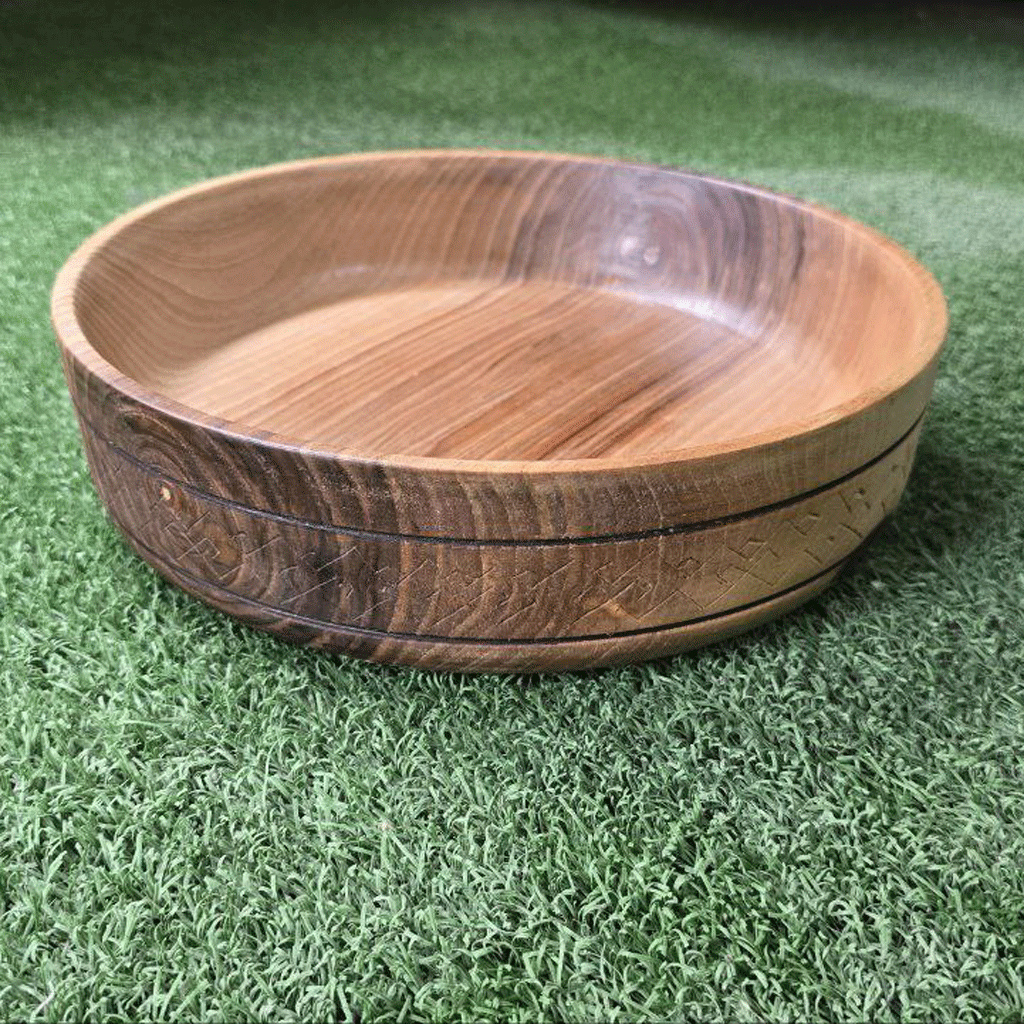 کاسه طرح نقوش کردی چوب گردو کد 9605