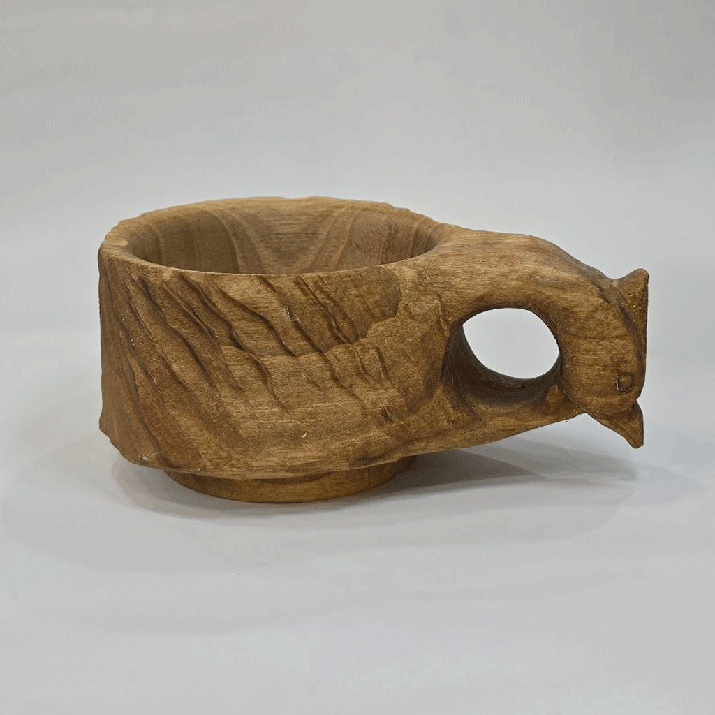 کوکسا طرح پرنده چوب گردو (لیوان چوبی) کد 9806