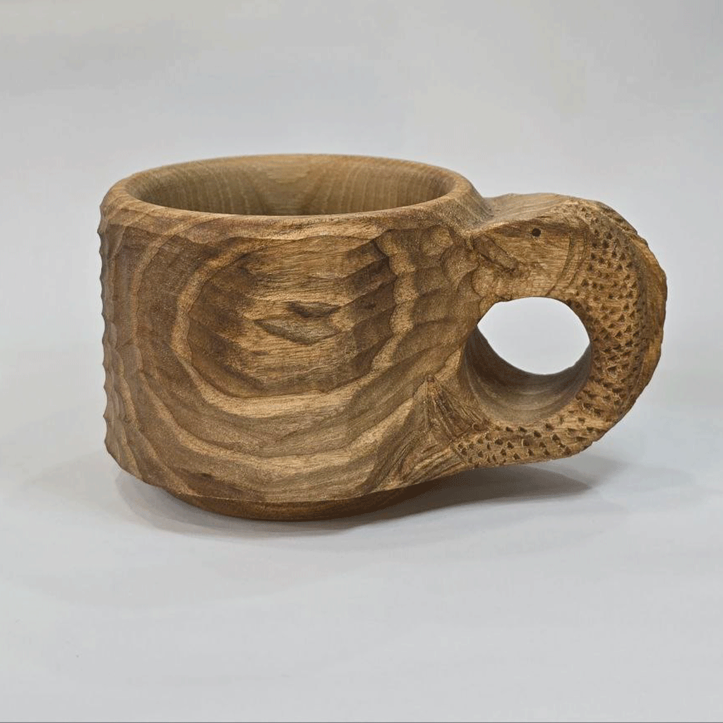 کوکسا طرح ماهی چوب گردو( لیوان چوبی) کد 9808