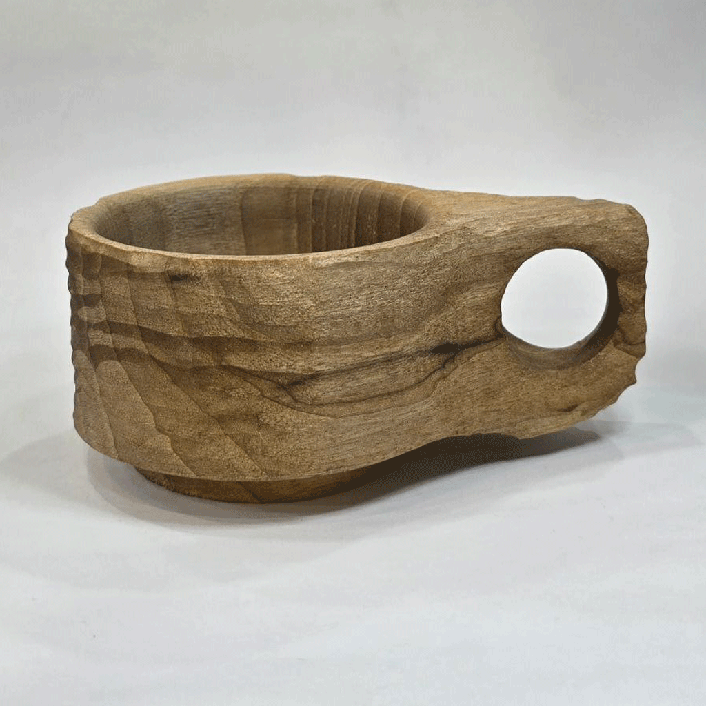 کوکسا طرح موج چوب گردو (لیوان چوبی) کد 9809